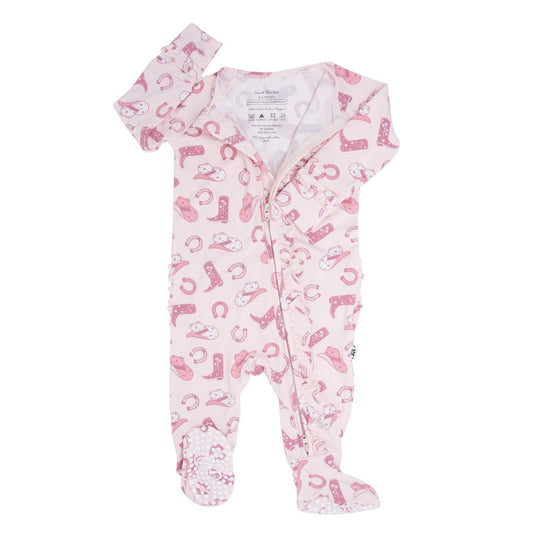 Baby Girl Gwen Cowgirl Ruffle Pajama Footie