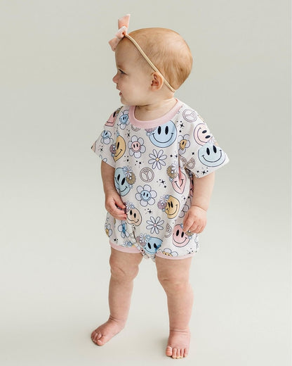 Short Sleeve Bubble Romper | Groovy Girl