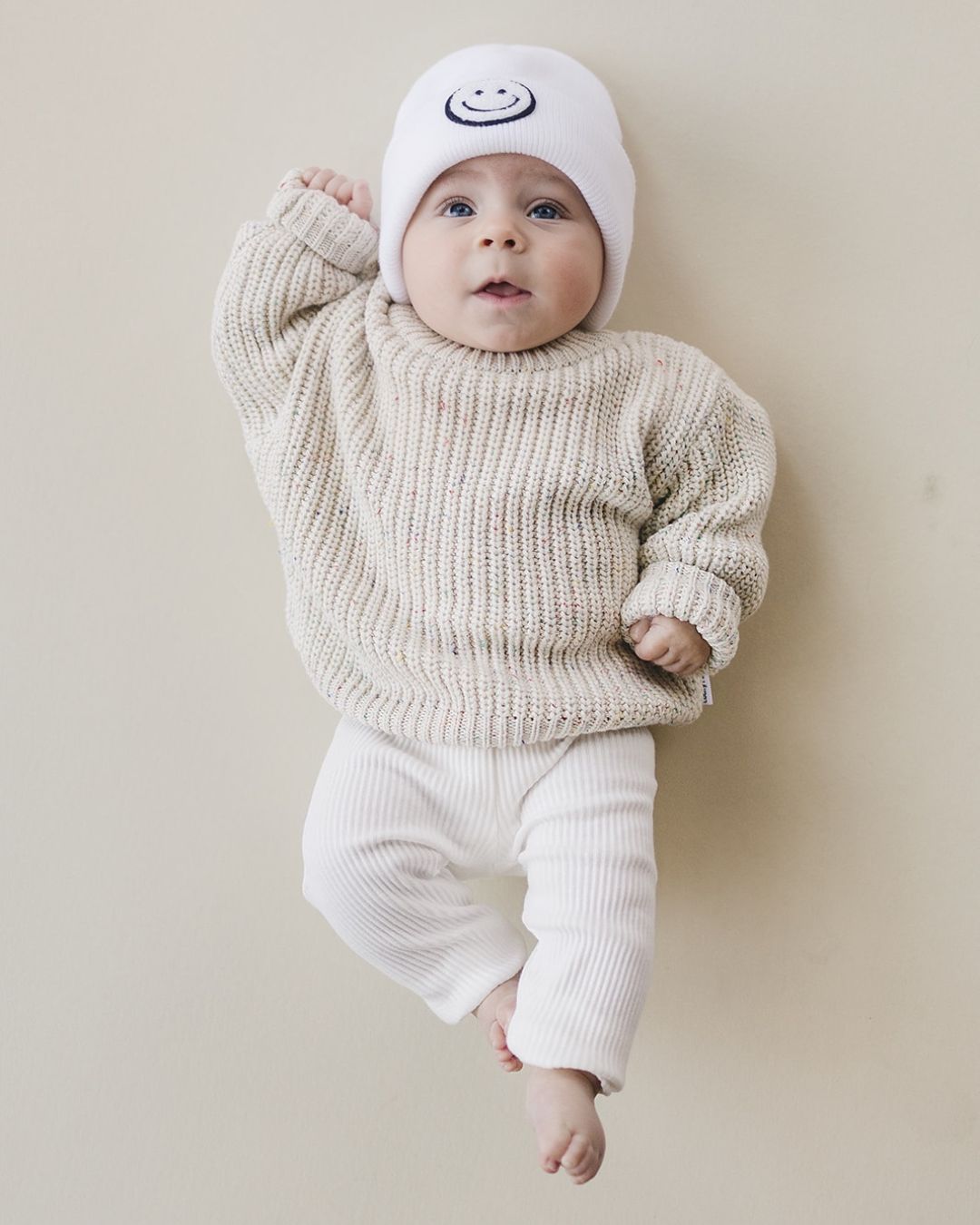 Smiley Beanie | White