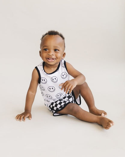 Tank & Shorts Set | Checkered Smiley