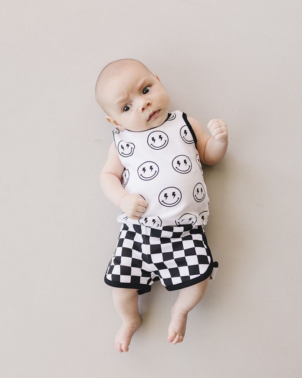 Tank & Shorts Set | Checkered Smiley