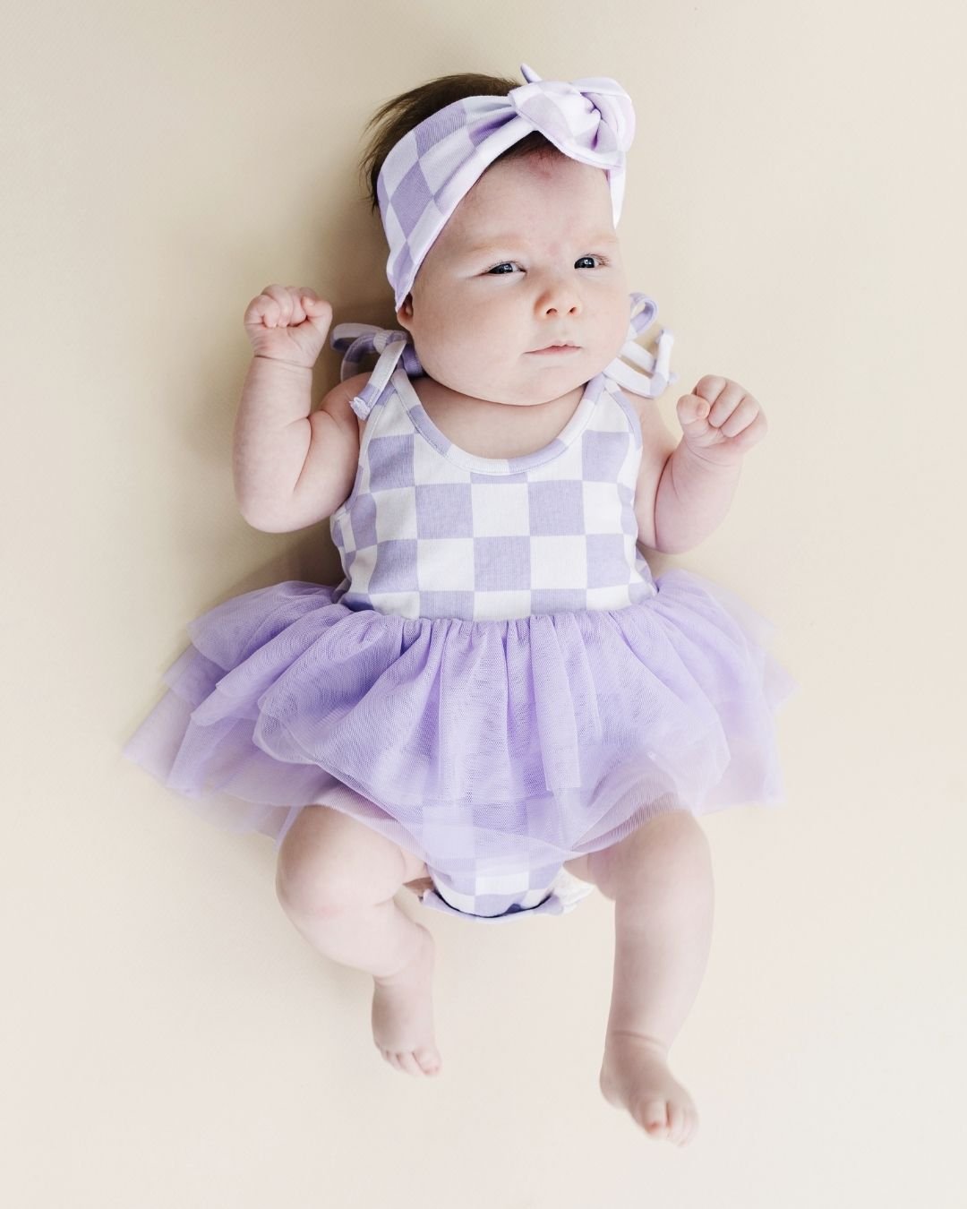 Tutu Romper | Checkered Lavender