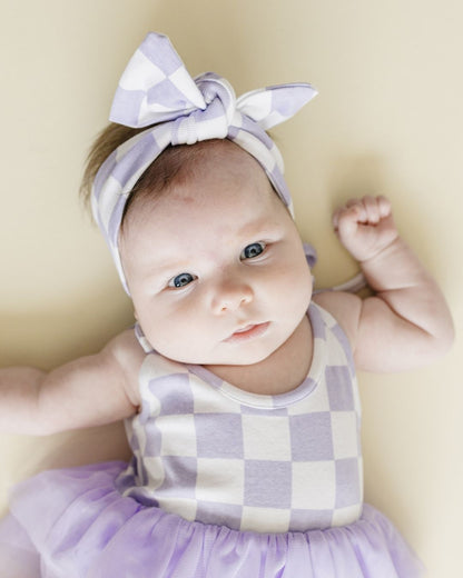 Tutu Romper | Checkered Lavender