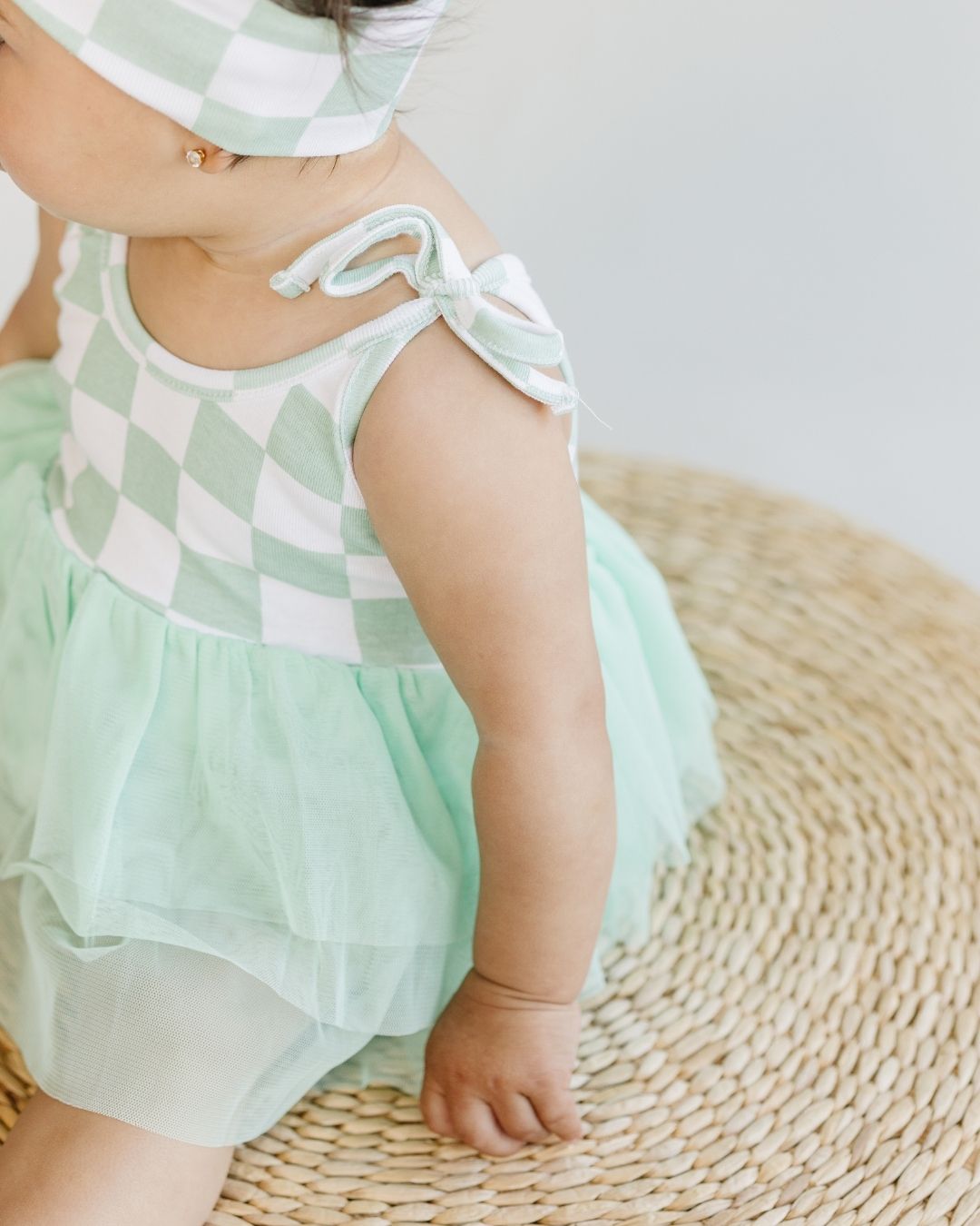 Tutu Romper | Checkered Mint