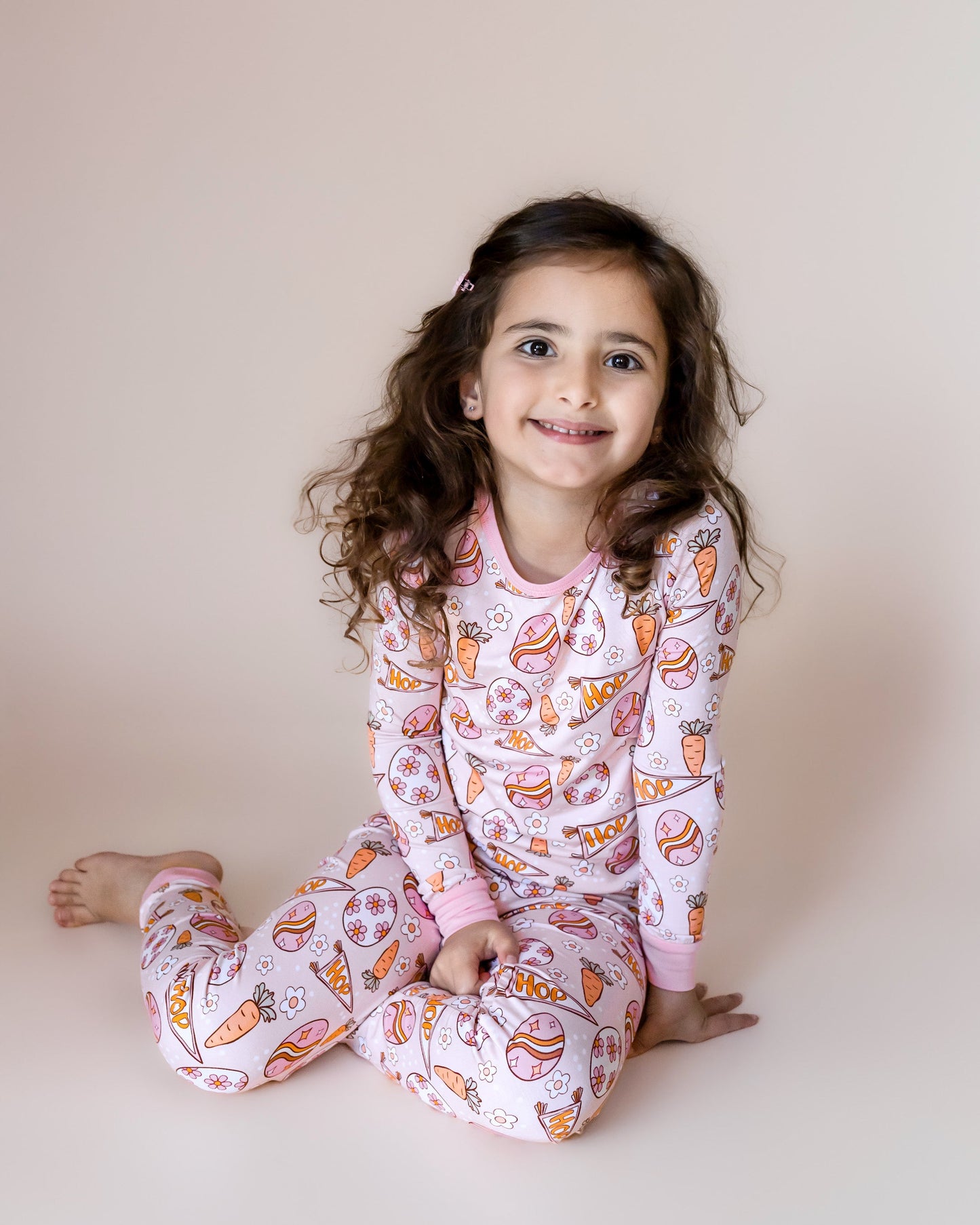 Girls Easter Hop Bamboo Two Piece Pajama Set