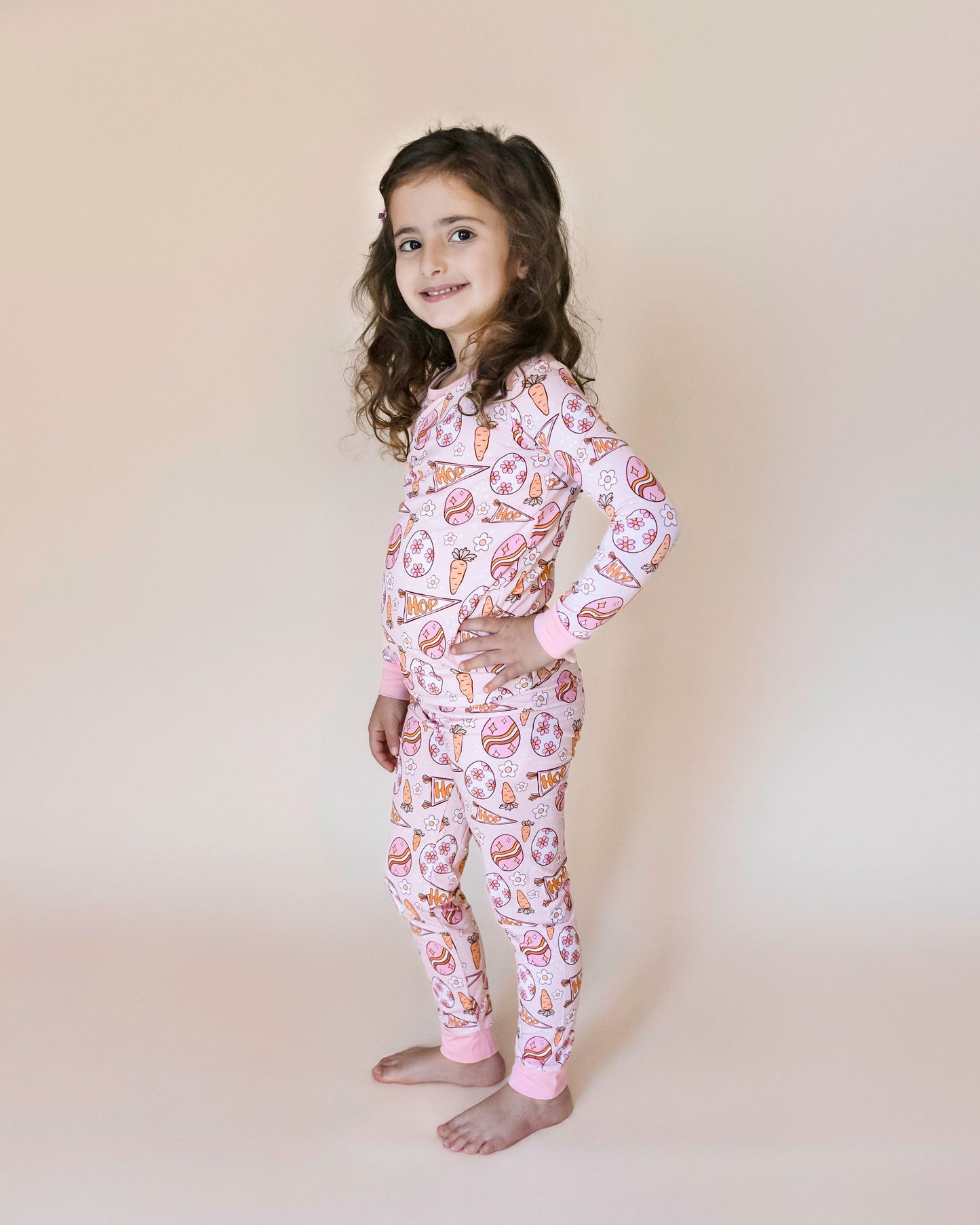 Girls Easter Hop Bamboo Two Piece Pajama Set