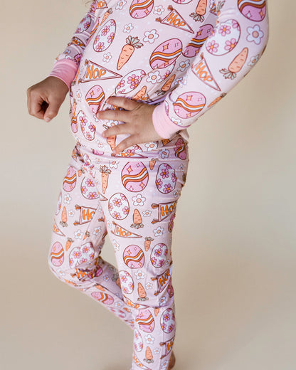 Girls Easter Hop Bamboo Two Piece Pajama Set