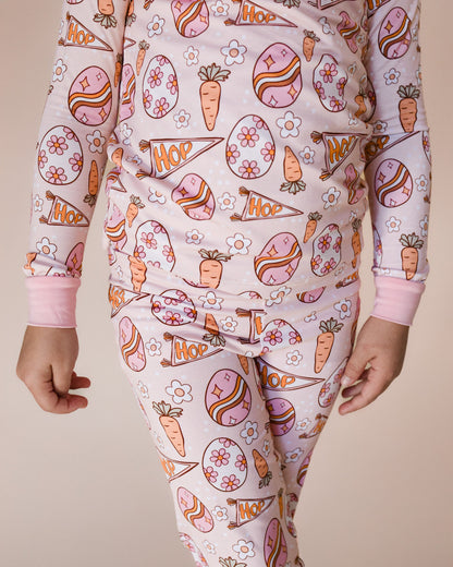 Girls Easter Hop Bamboo Two Piece Pajama Set