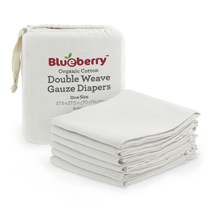 White Organic Cotton Gauze Flat Diaper