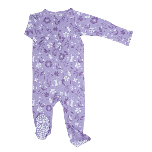 Baby Girl Meadow Zipper Pajama Footie