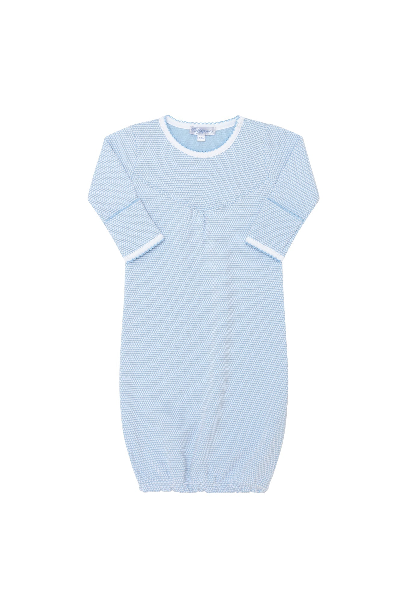 Blue Bubble Pima Cotton Baby Gown