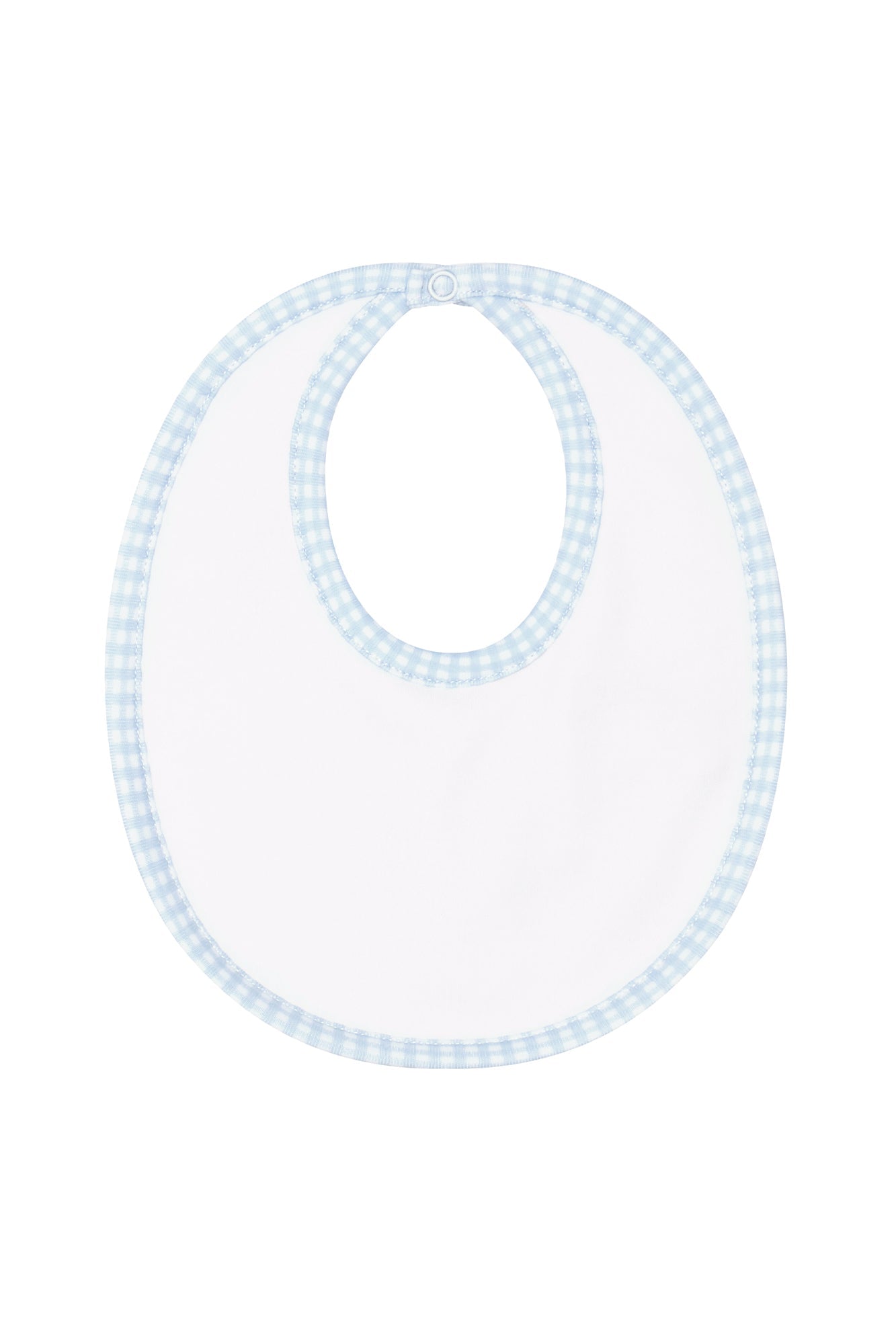 Blue Gingham Pima Cotton Baby Bib