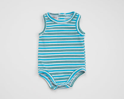 Boys Blue and Green Terrycloth Onesie