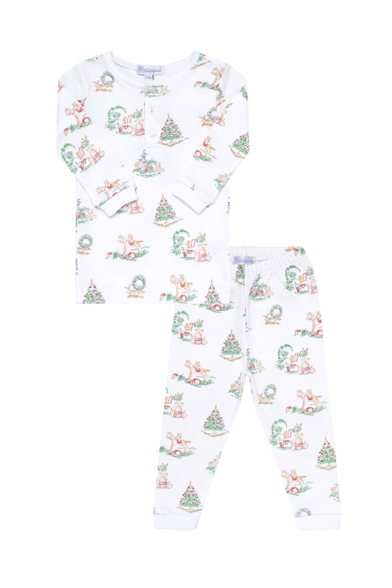 Boys Christmas Toile Pima Cotton Pajama Set