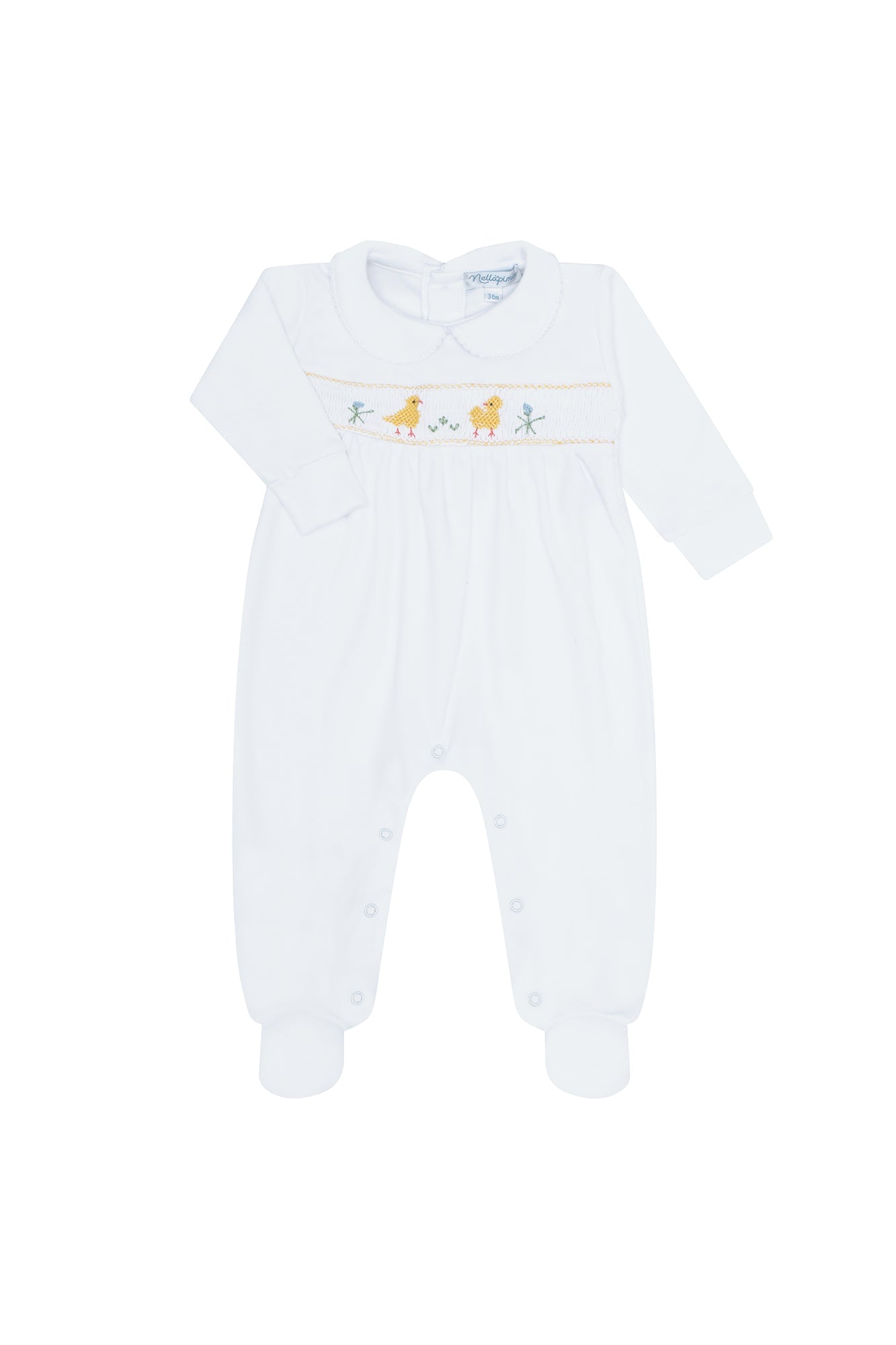 Chicks Pima Cotton Smocked Baby Footie