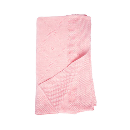 Pink Classic Knit Receiving Blanket, Pink