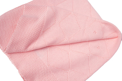 Pink Classic Knit Receiving Blanket, Pink