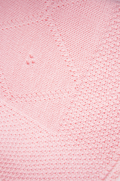 Pink Classic Knit Receiving Blanket, Pink