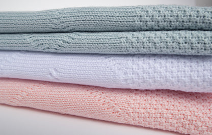 Pink Classic Knit Receiving Blanket, Pink