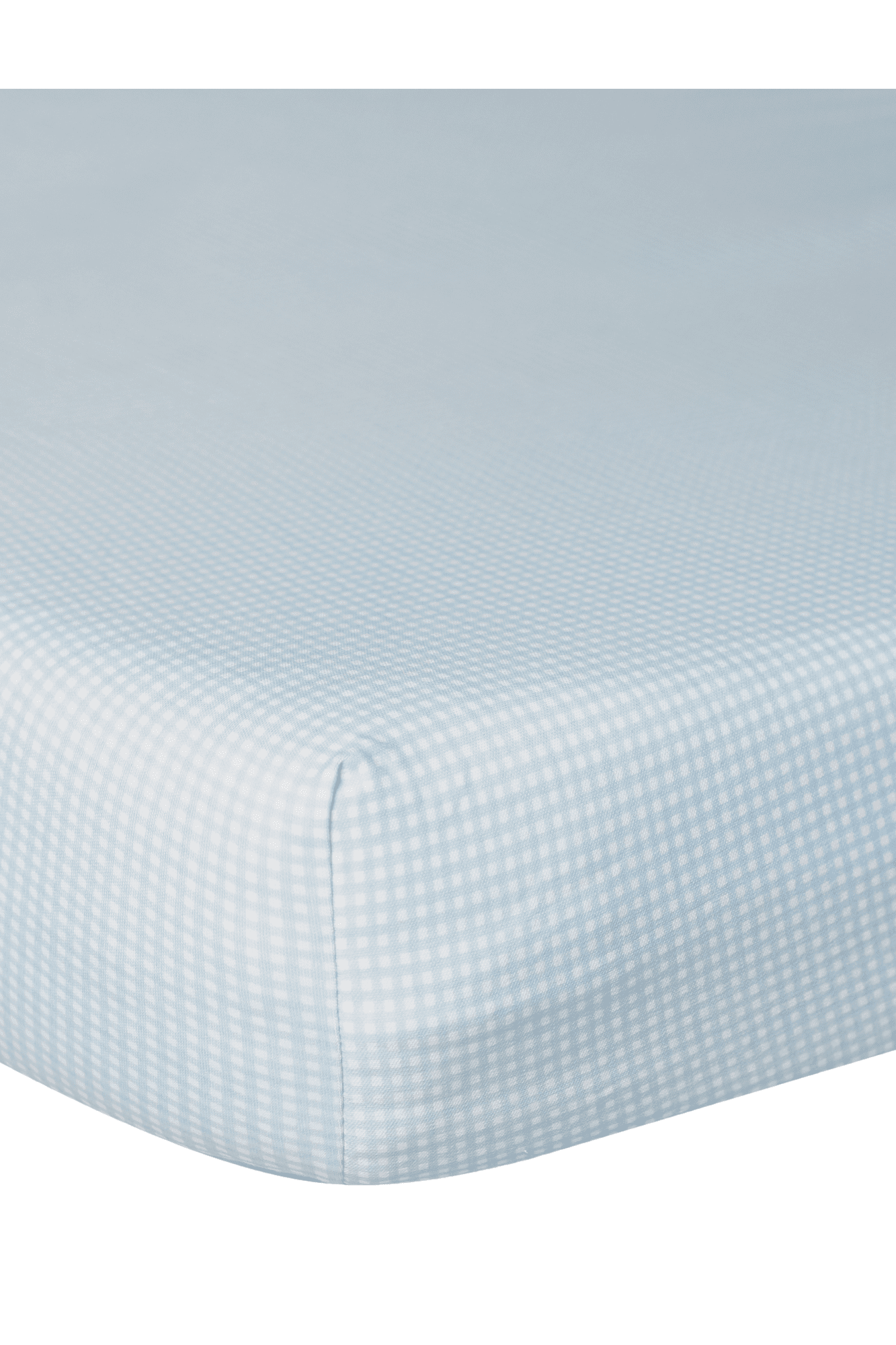 Blue Gingham Pima Cotton Crib Sheets