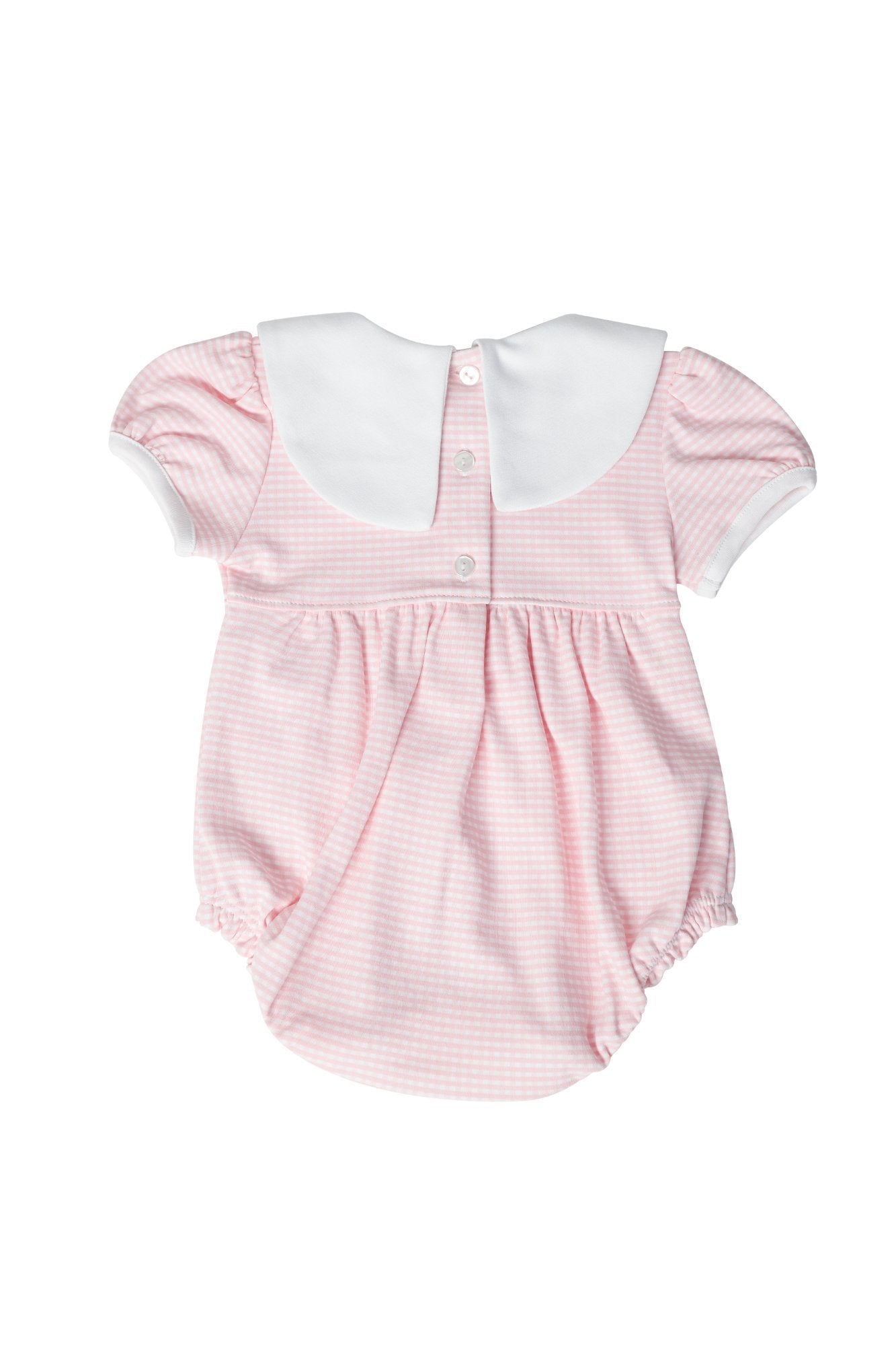 Baby Girl Pink Gingham Pima Cotton Bubble