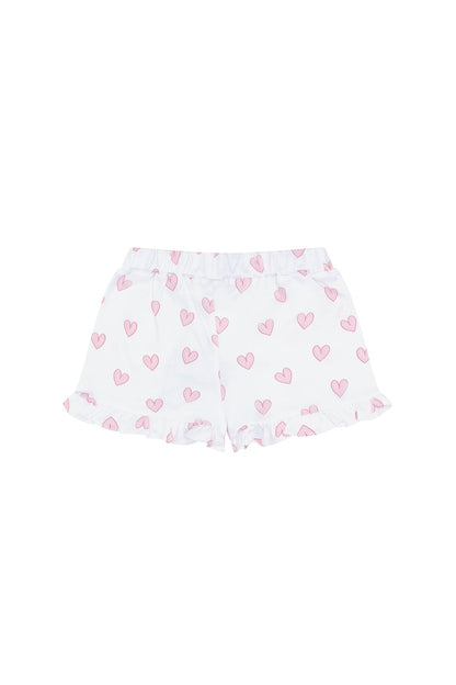 Pink Heart Print Short