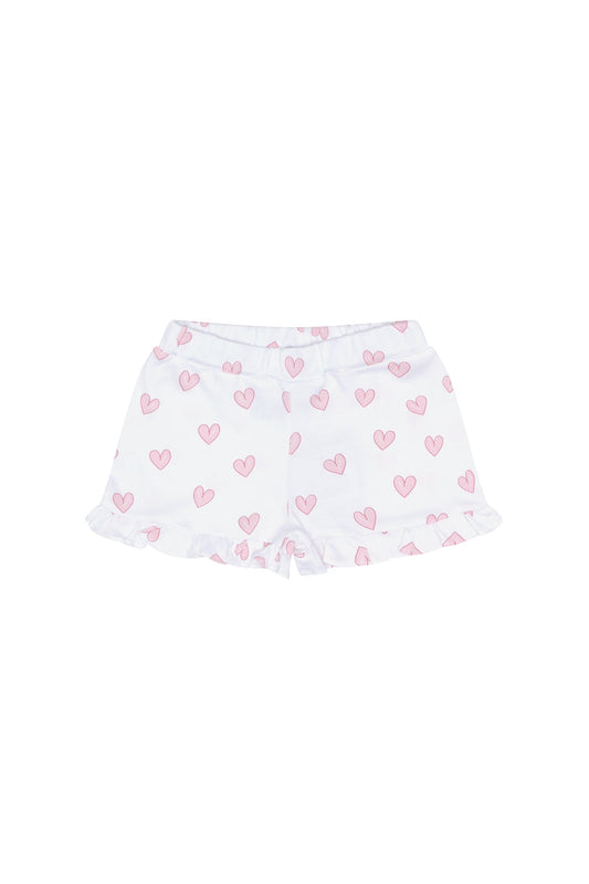 Pink Heart Print Short