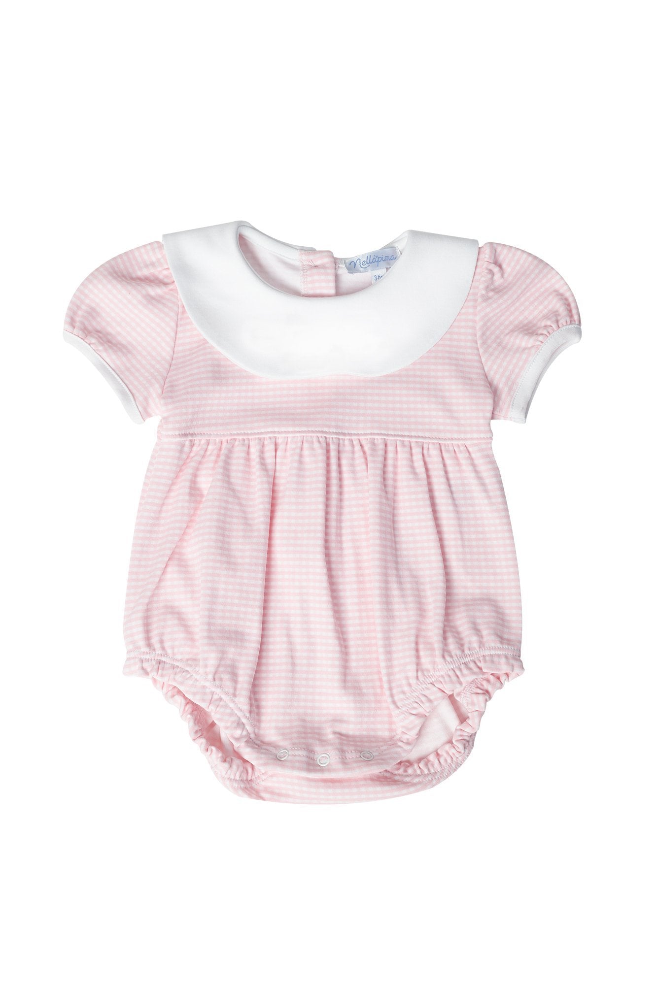 Baby Girl Pink Gingham Pima Cotton Bubble