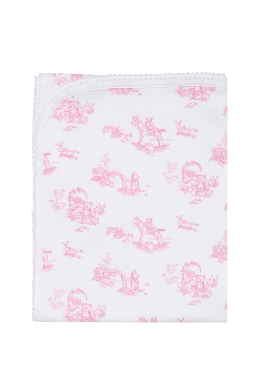 Pink Toile Pima Cotton Baby Blanket