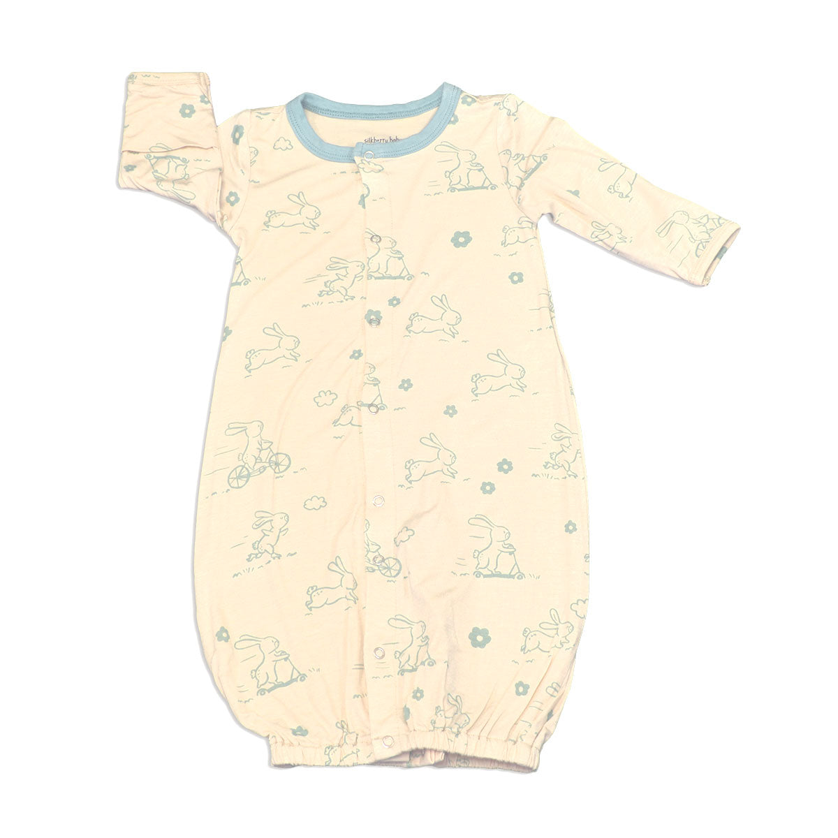 Go Go Bunny Print Baby Bamboo Converter Gown