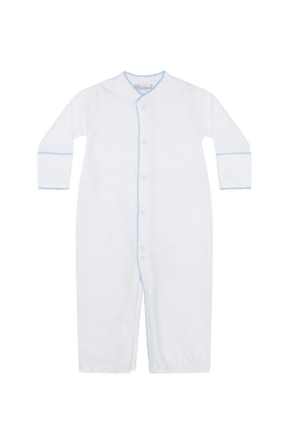 White Bubble Pima Cotton Baby Converter Gown