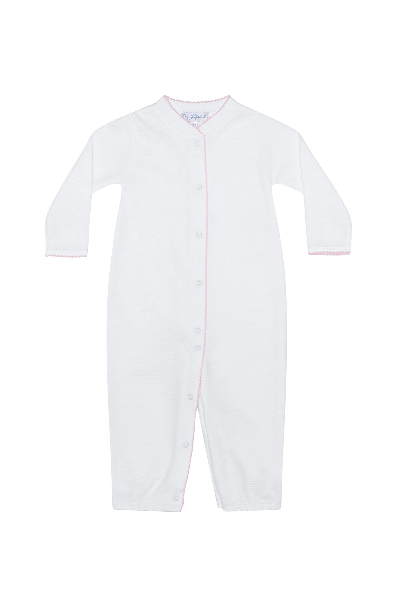 White Bubble Pima Cotton Baby Converter Gown