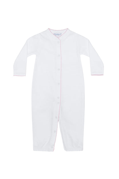 White Bubble Pima Cotton Baby Converter Gown