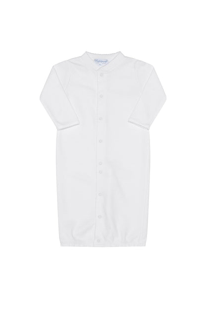 White Bubble Pima Cotton Baby Converter Gown