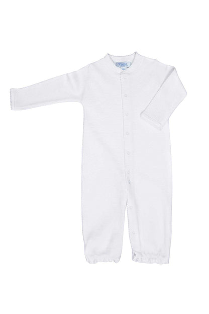 White Bubble Pima Cotton Baby Converter Gown