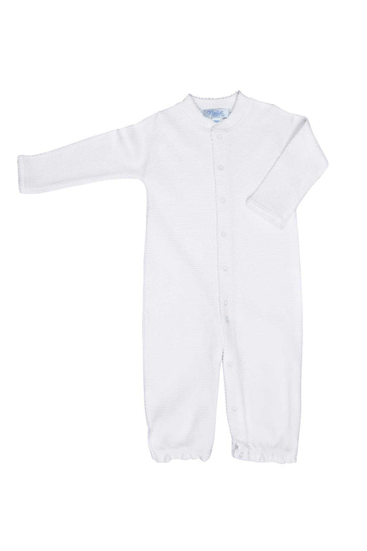 White Bubble Pima Cotton Baby Converter Gown