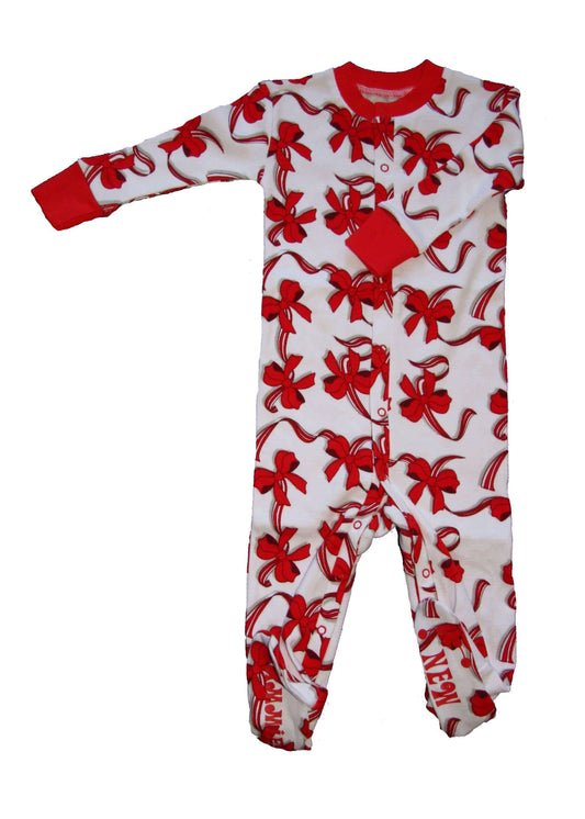 Ribbons and Bows Holiday Footie Pajama