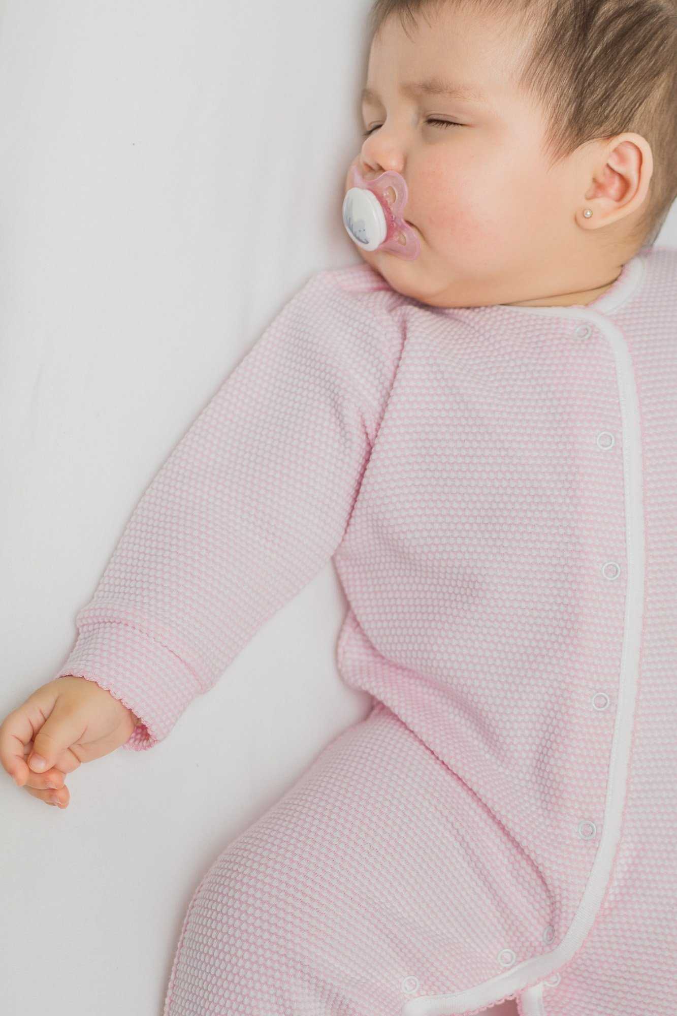 Pink Bubble Pima Cotton Baby Footie